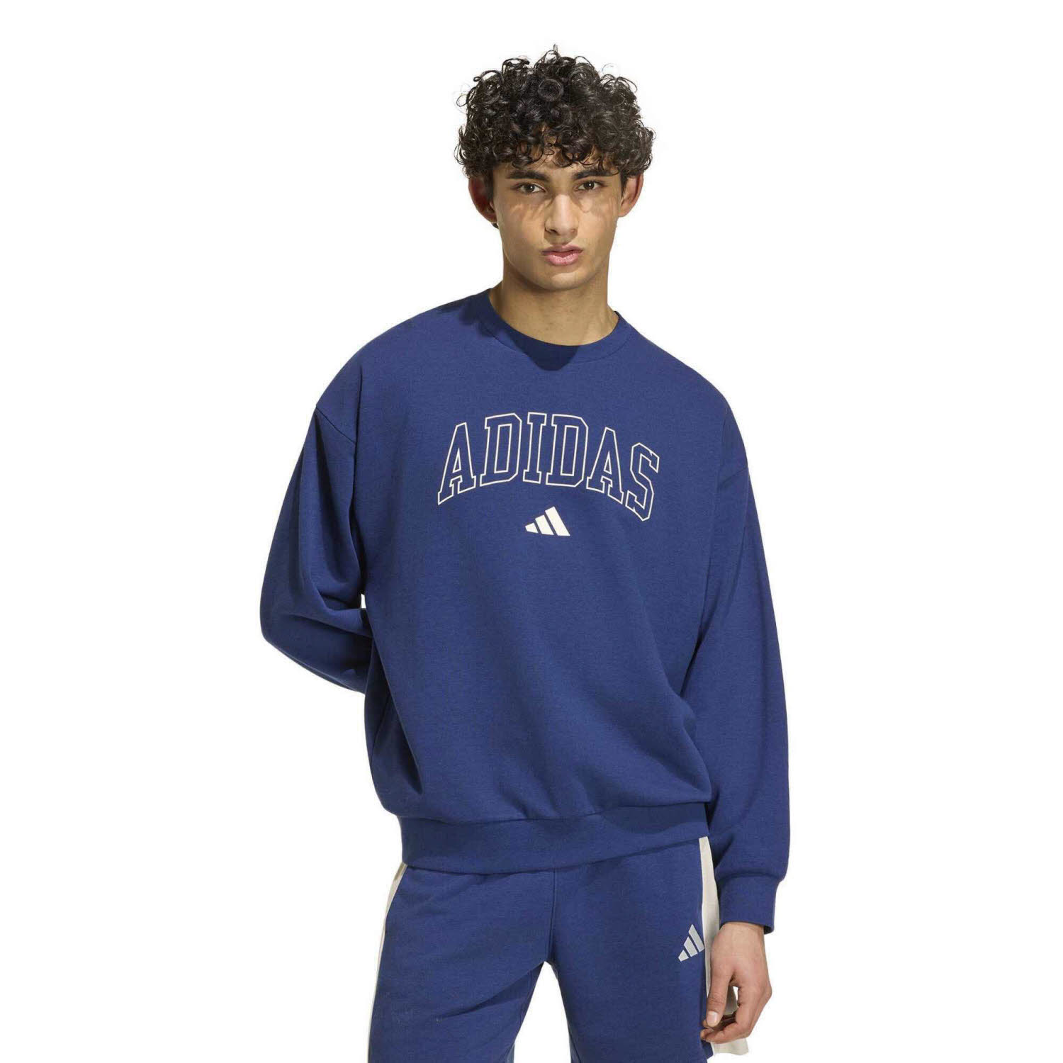 adidas Seasonal Essentials Collegiate French Terry Crew Herren Sweatshirt Pullover blau