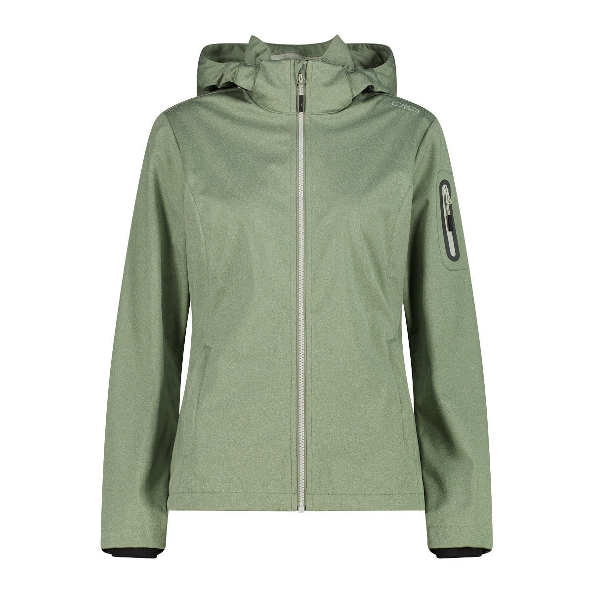 CMP WOMAN JACKET ZIP HOOD Damen Softshelljacke Outdoorjacke avocado melange
