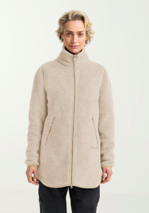 Jack Wolfskin HIGH CURL COAT Fleecemantel Damen grau