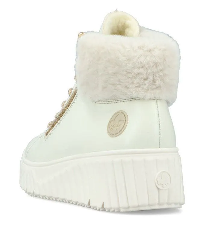 Rieker Damen Sneaker High Stiefel weiß