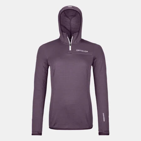 Ortovox FLEECE LIGHT GRID ZN HOODY W Fleecehoodie Midlayer Damen lila