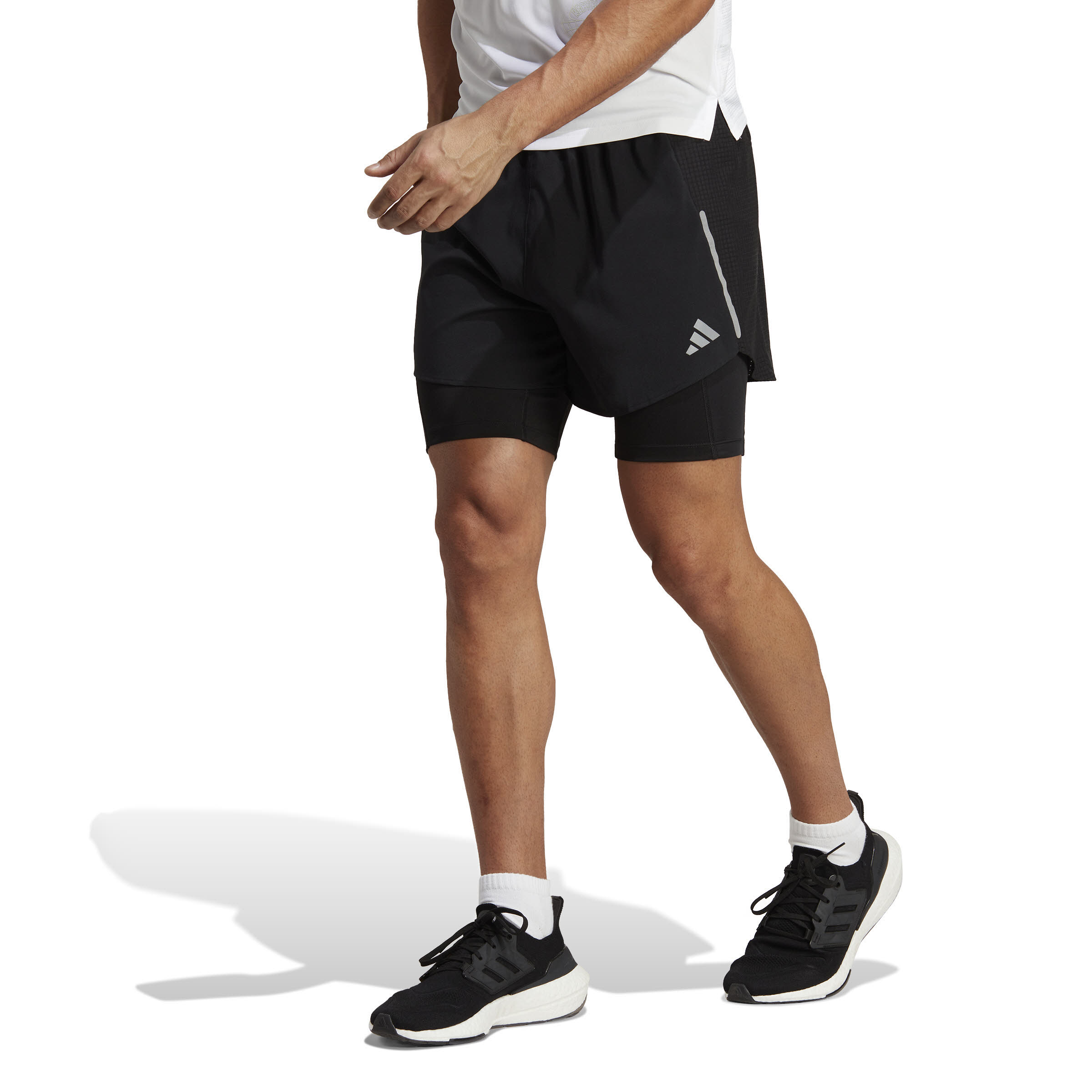 adidas Designed 4 Running 2-in-1 Shorts Herren kurze Hose Laufhose schwarz