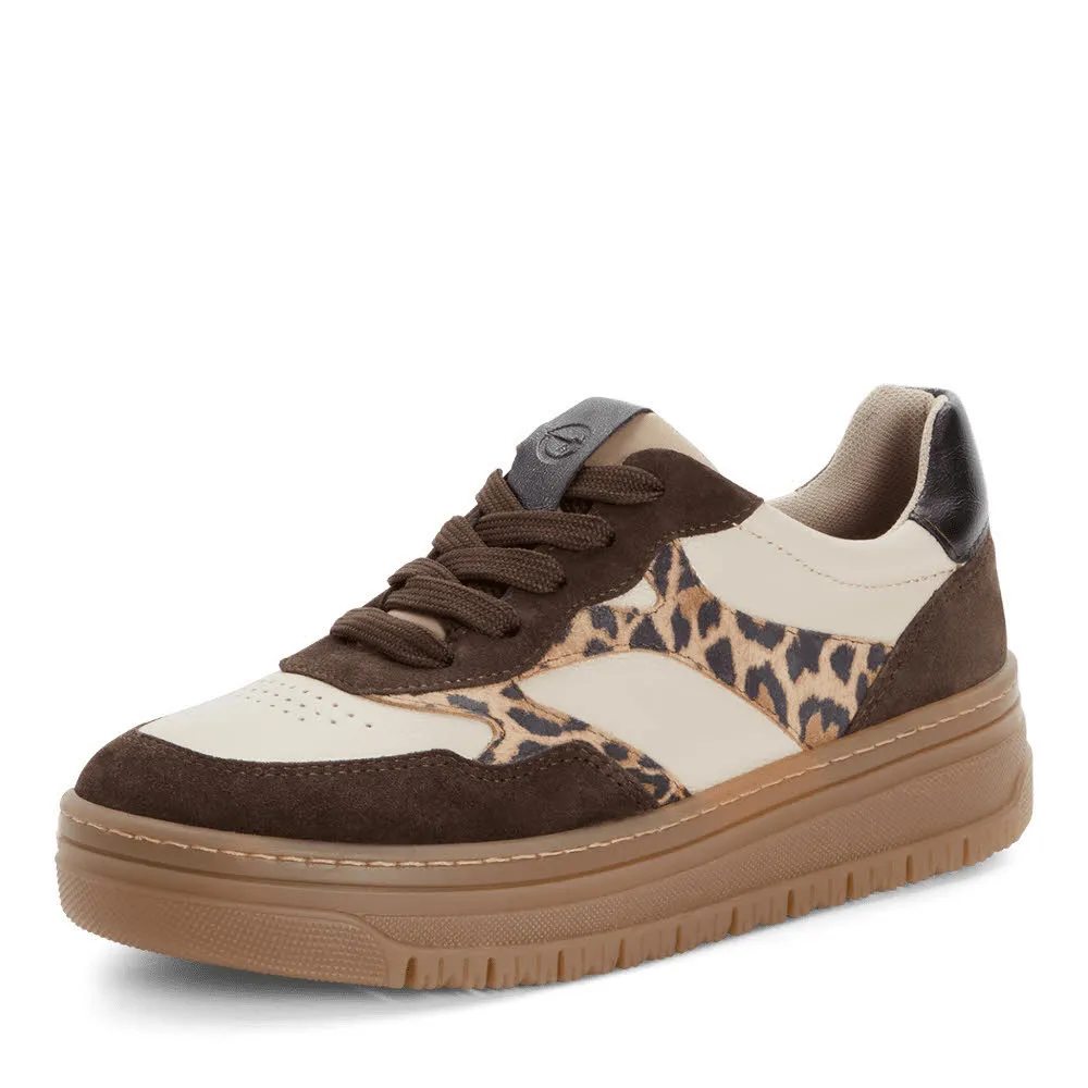 Tamaris Damen Schnürer Sneaker braun