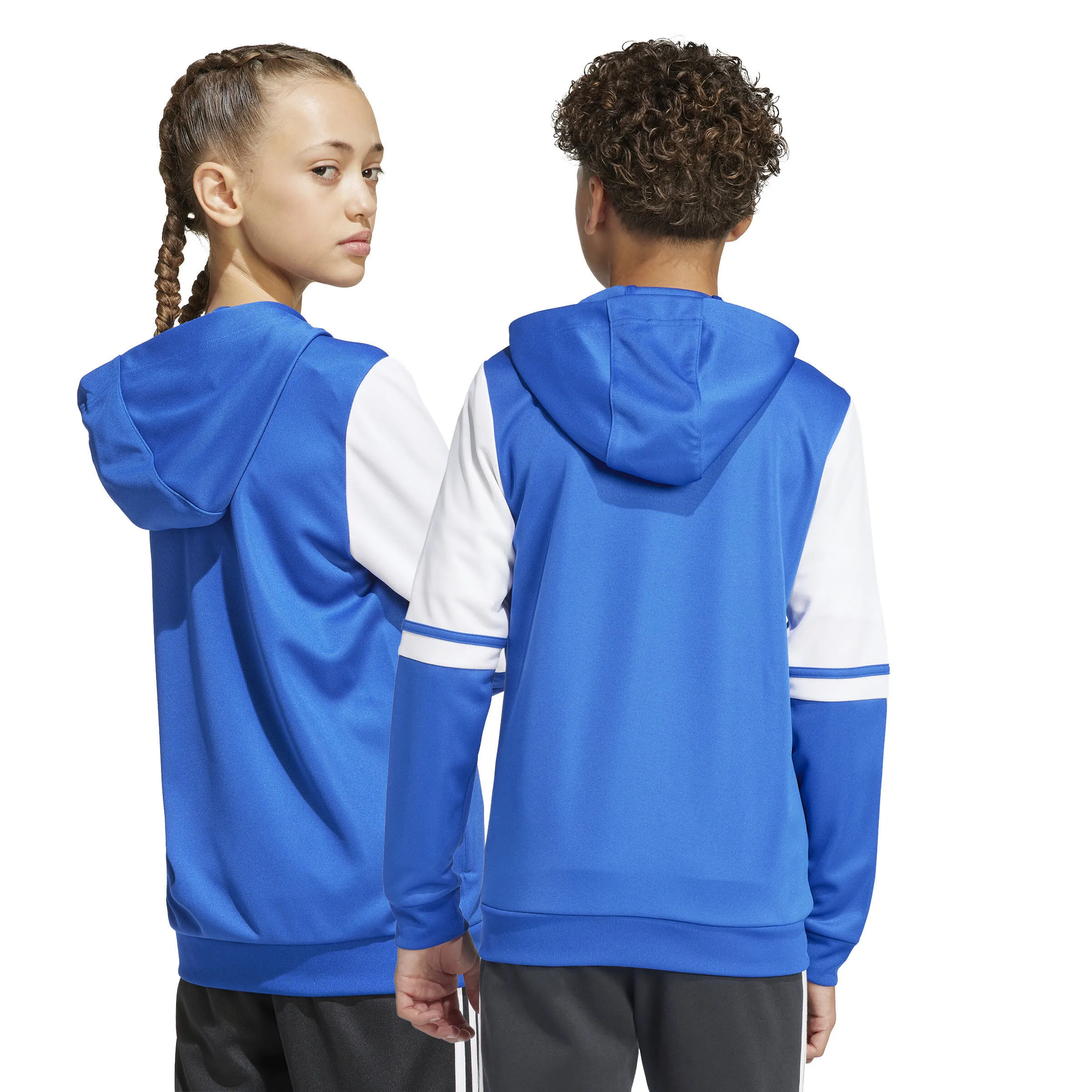 adidas Squadra 25 Kids Kapuzenjacke Trainingsjacke Kinder blau weiß