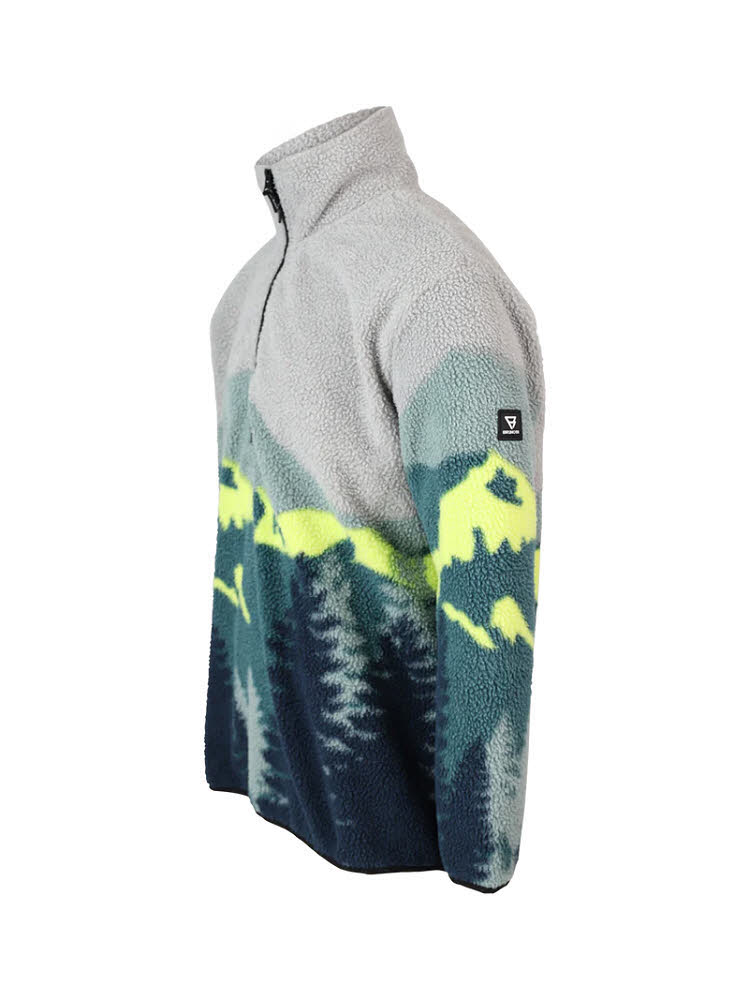 Brunotti Rodrigo Mountain Herren Pullover Midlayer Fleecepulli grau/grün