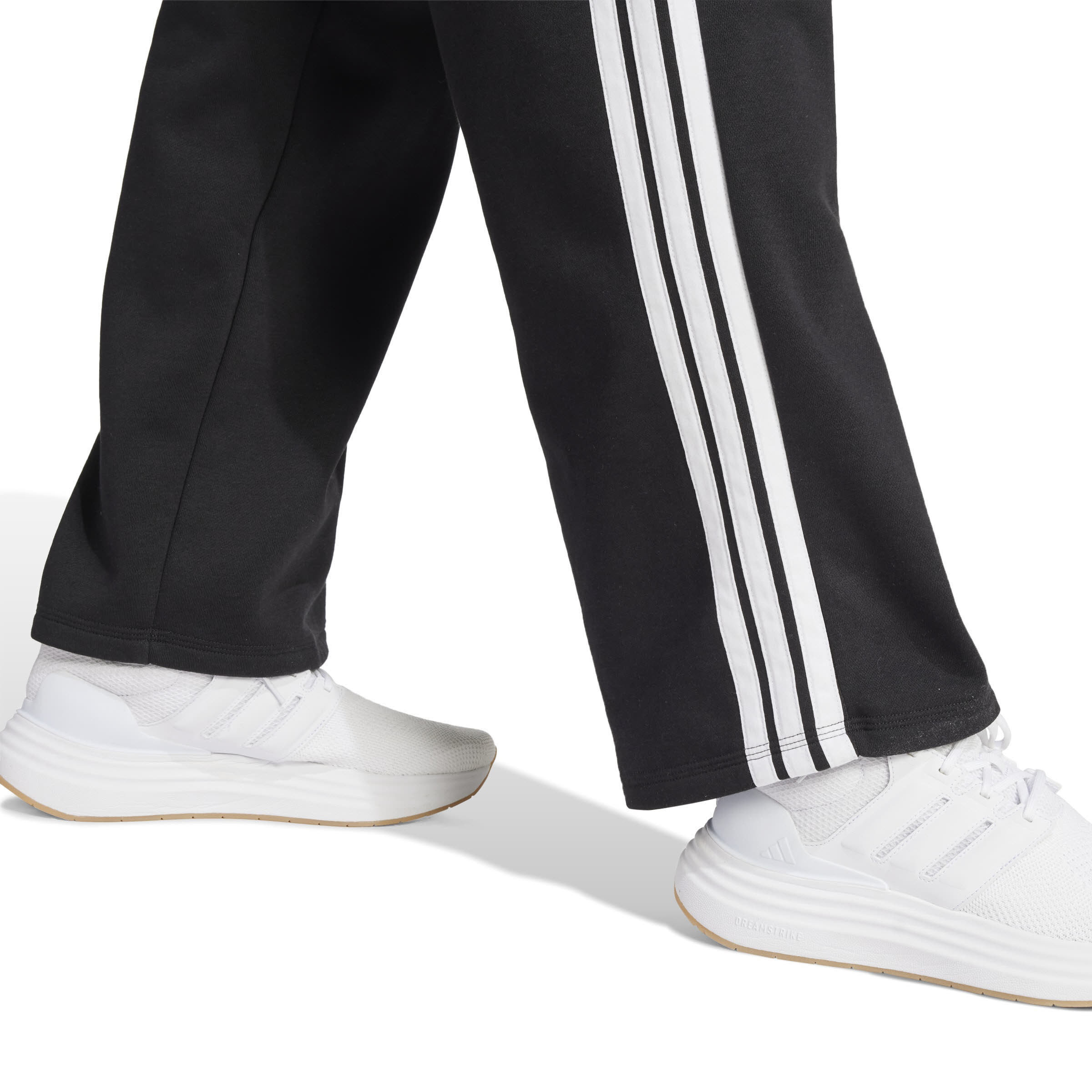 adidas Essentials 3-Streifen Open-Hem French Terry Hose Damen Freizeithose schwarz
