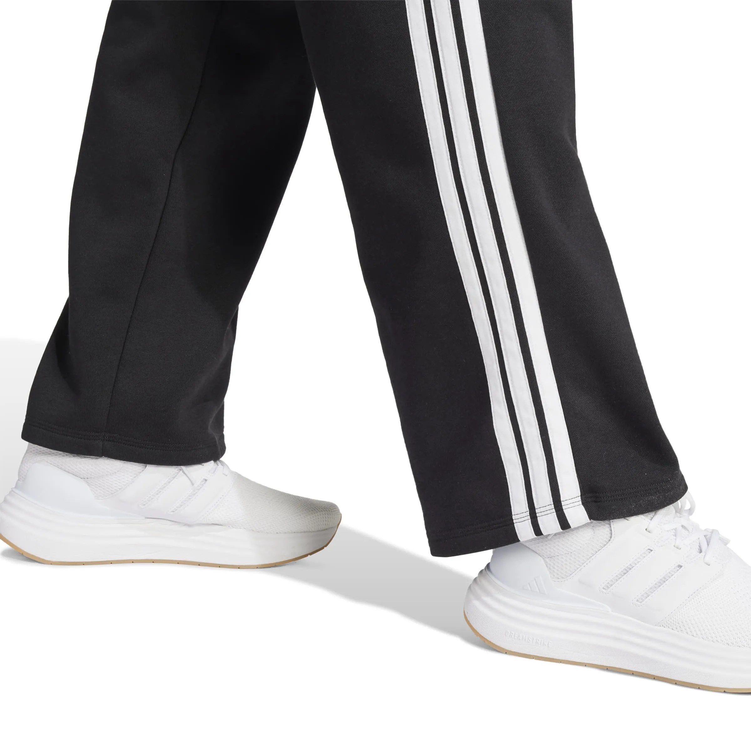 adidas Essentials 3-Streifen Open-Hem French Terry Hose Damen Freizeithose schwarz