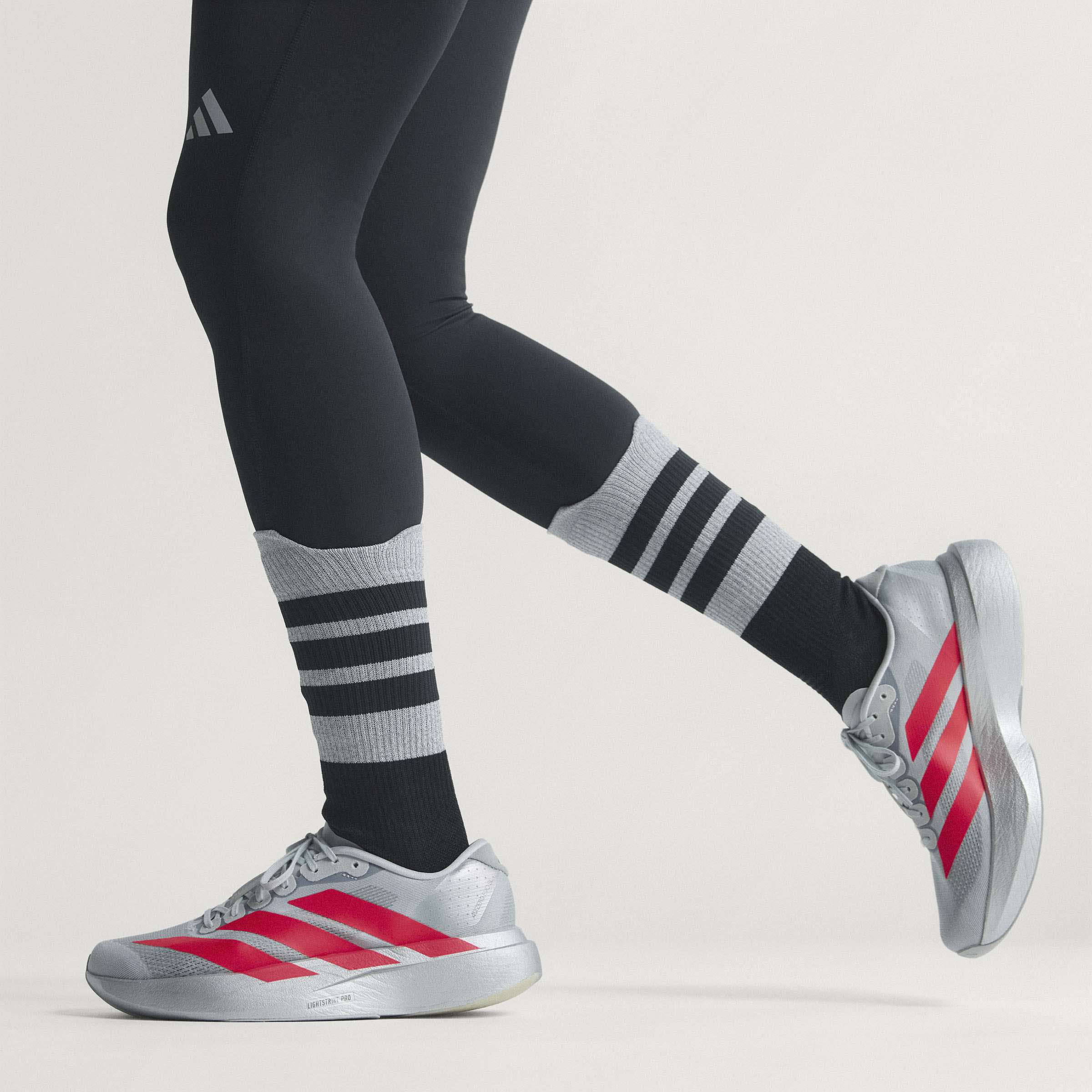 adidas ADIZERO EVO SL Herren Laufschuhe Joggingschuhe silber/rot