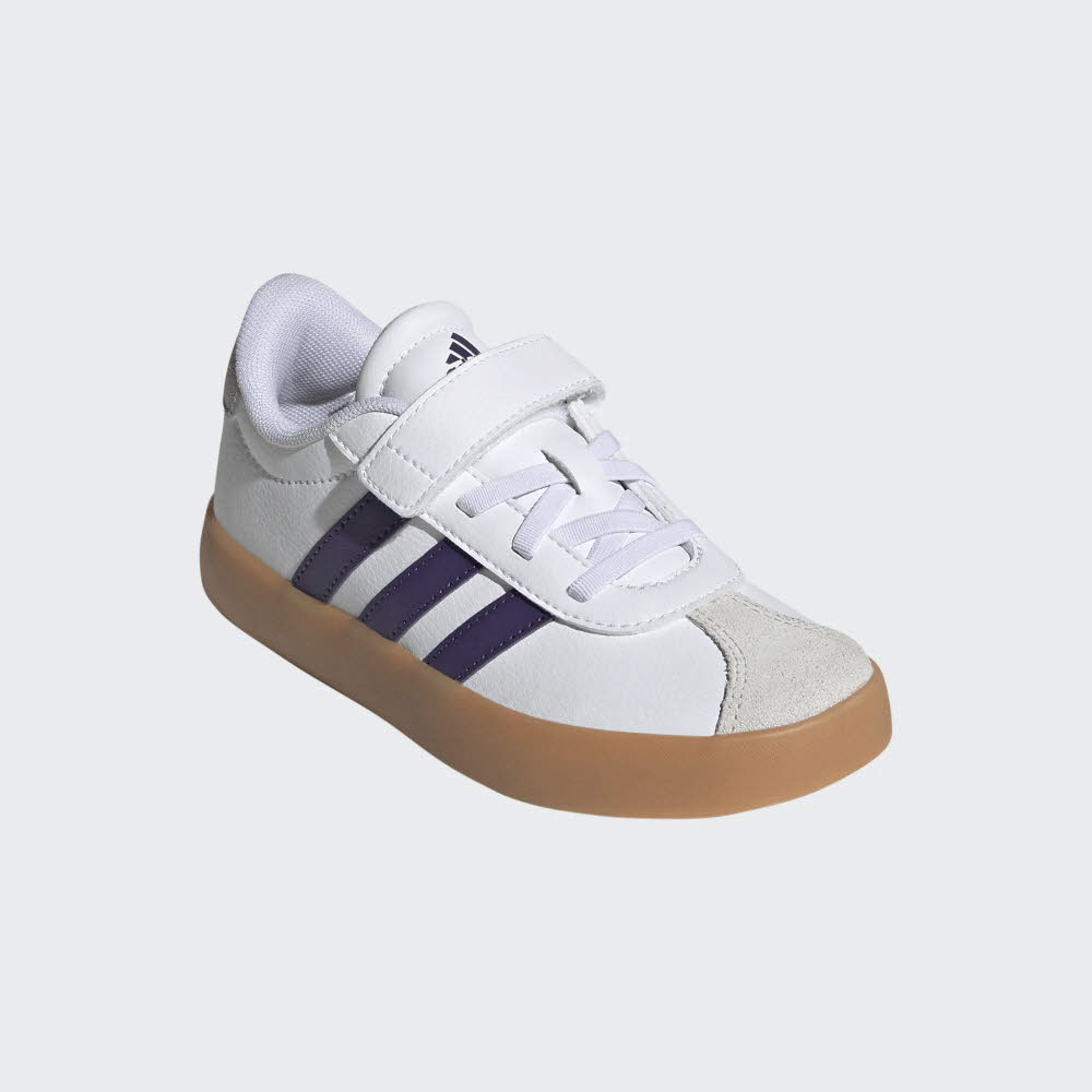 adidas VL COURT 3.0 EL C Mädchen Kinder Sneaker Freizeitschuhe Klettverschluss weiß-lila