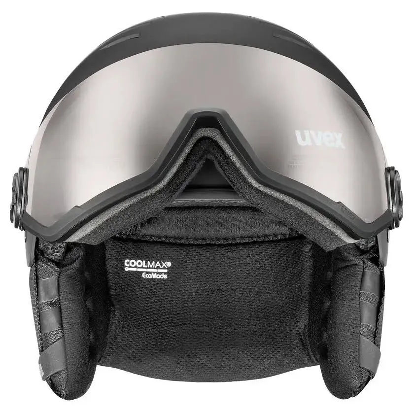 UVEX wanted visor pro V Unisex Skihelm Snowboardhelm Visierhelm schwarz silber