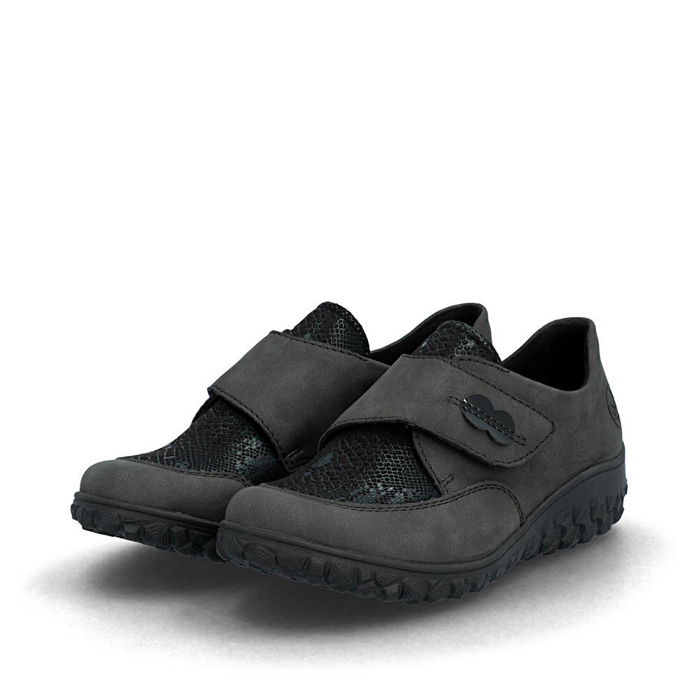 Rieker HWK Damen Halbschuhe Slipper grau
