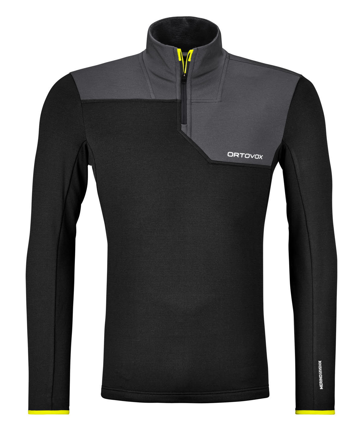 Ortovox Fleece Light Zip Neck Herren Fleecepullover Skirolli schwarz