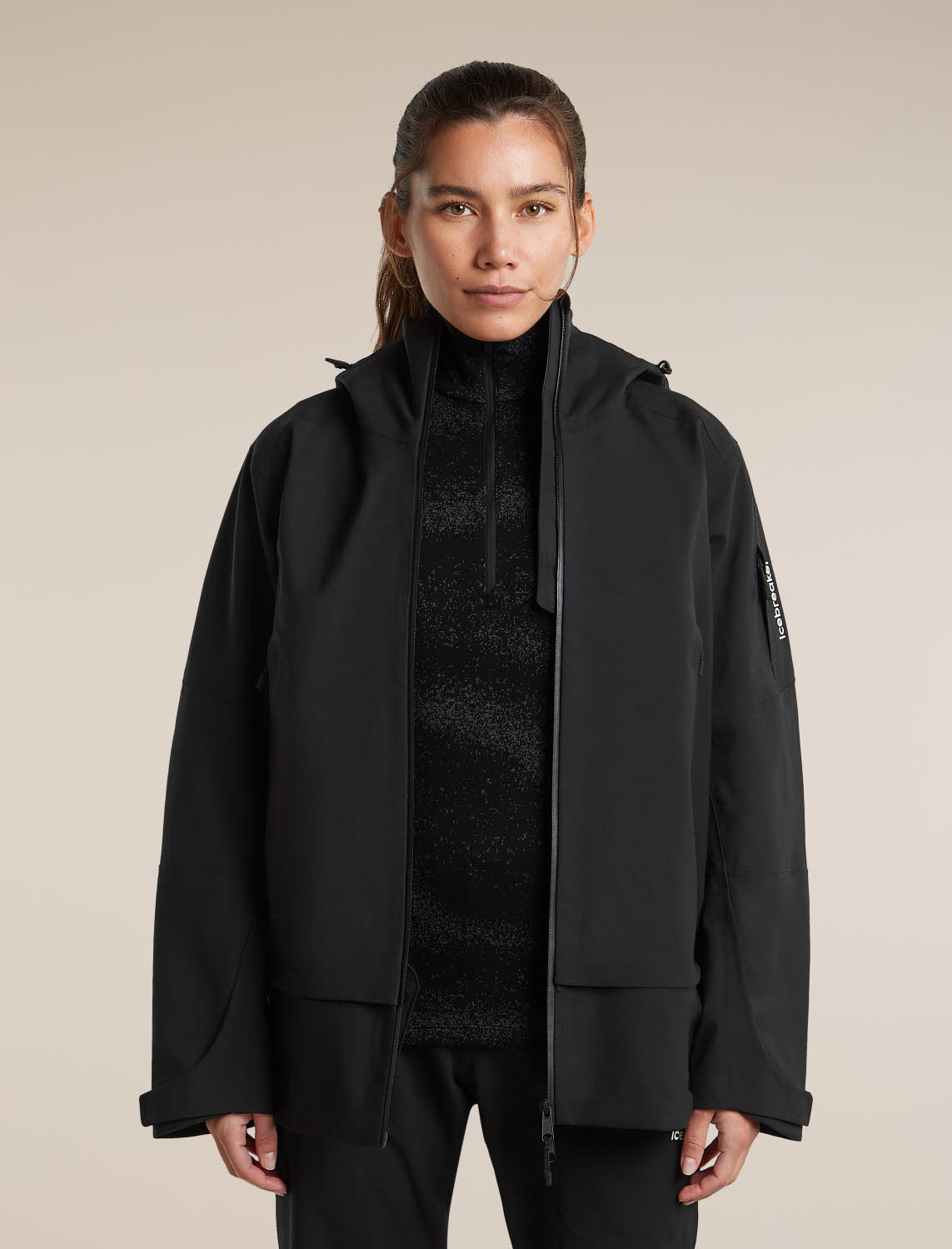 ICEBREAKER Women M 260 Tech Vertex LS HZ Chillwave Damen Skirolli schwarz