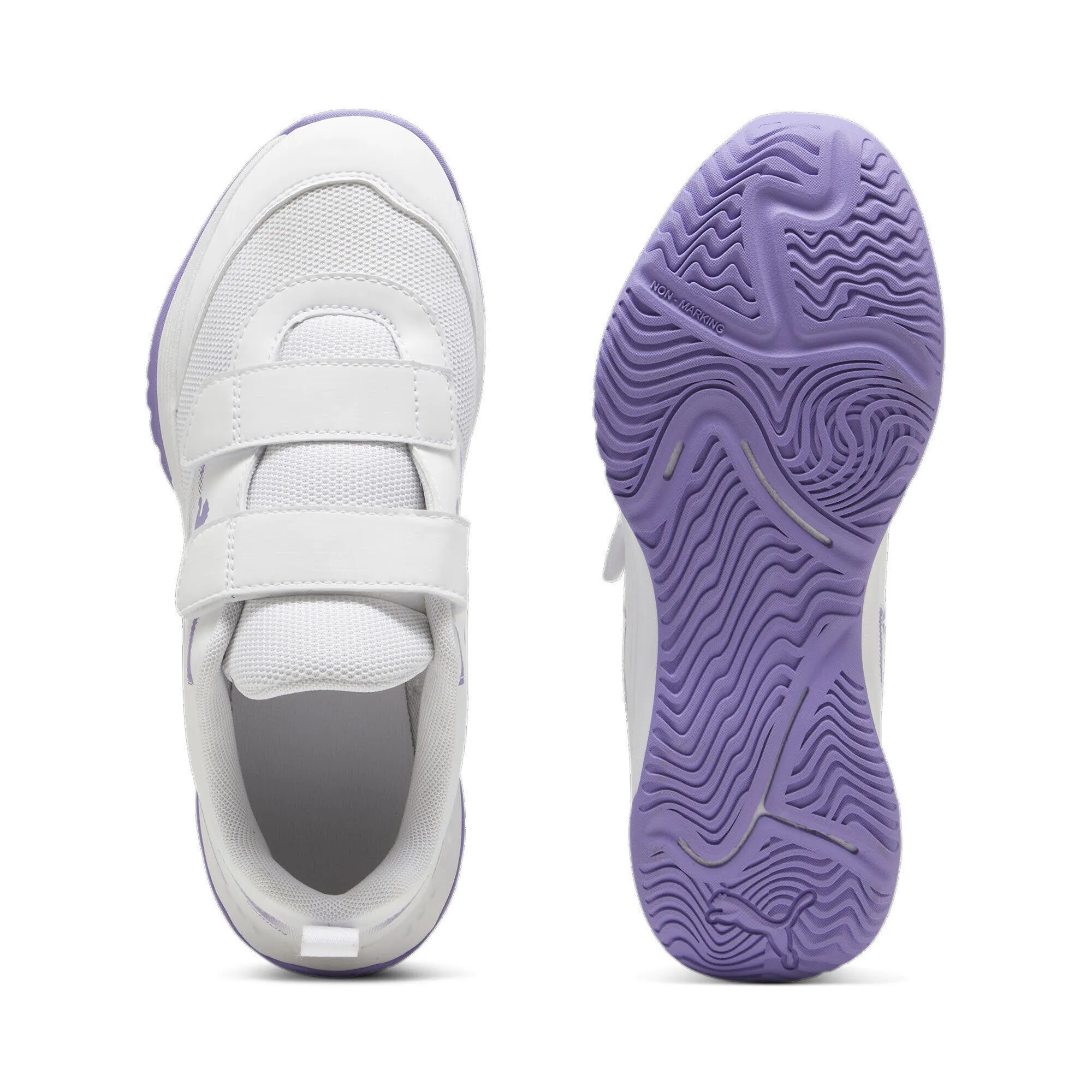 Puma Varion II V Jr Hallensportschuhe Teenager Mädchen weiß lila