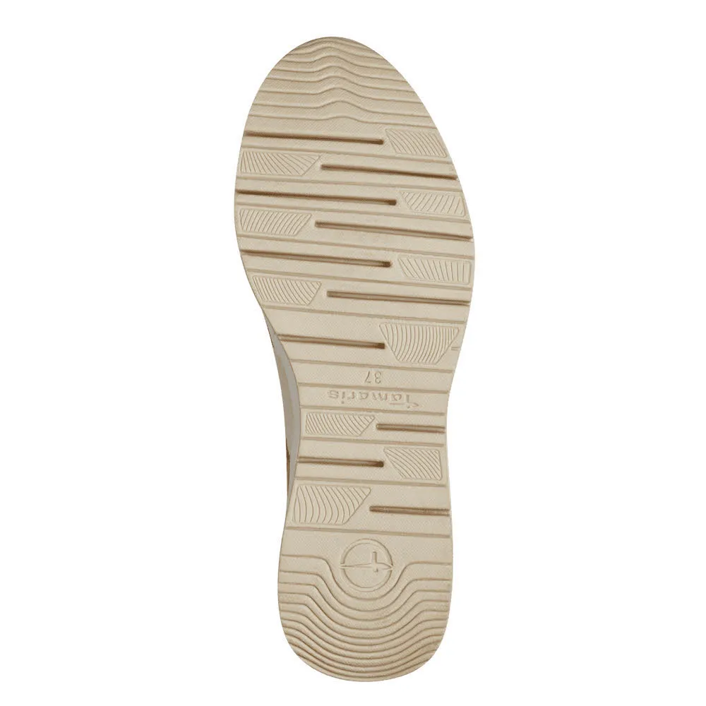 Tamaris Damen Schnürer Sneaker beige