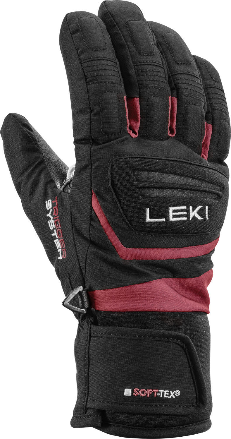 Leki Griffin 3D Junior Kinder Skihandschuhe Fingerlinge schwarz/pink