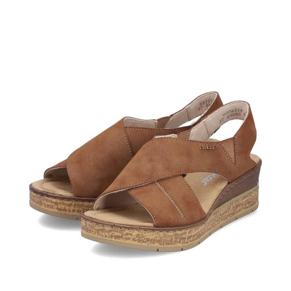 Rieker FSK Damen Sandalen Keilsandaletten braun