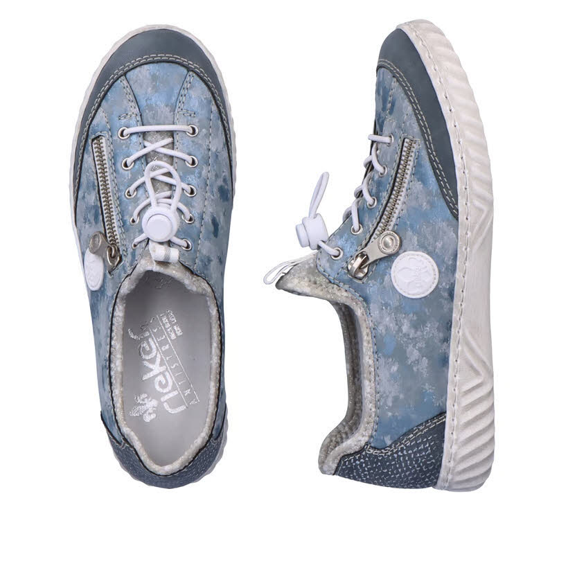 Rieker FSK Damen Halbschuhe Slipper Sneaker hellblau