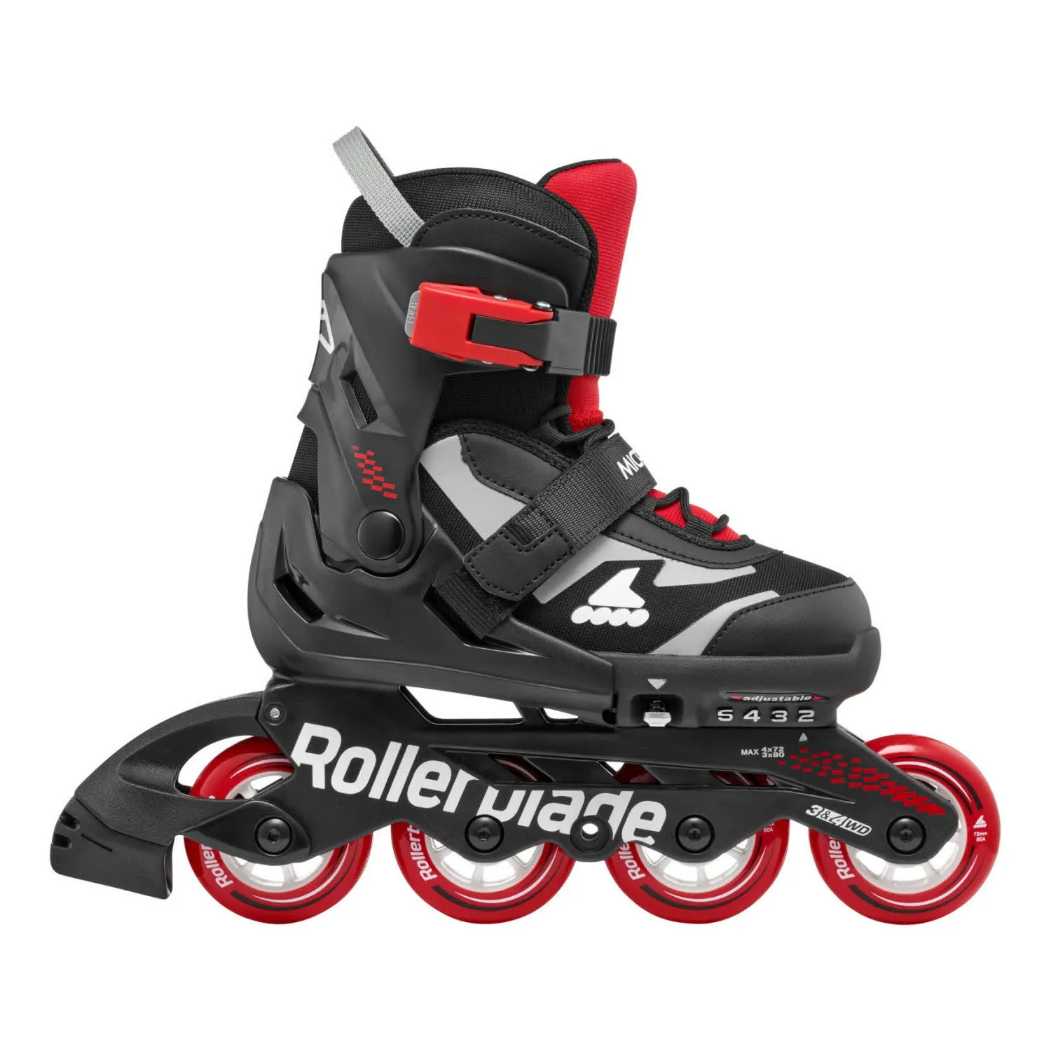 Rollerblade MICROBLADE Kinder Inlineskates größenverstellbar schwarz/rot