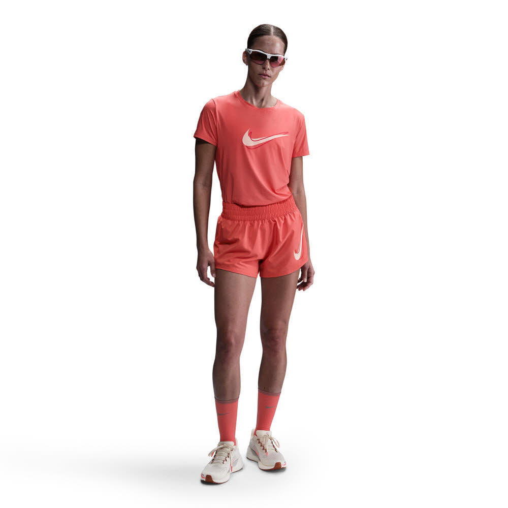 Nike One Swoosh Damen Laufshorts Sportshorts rot
