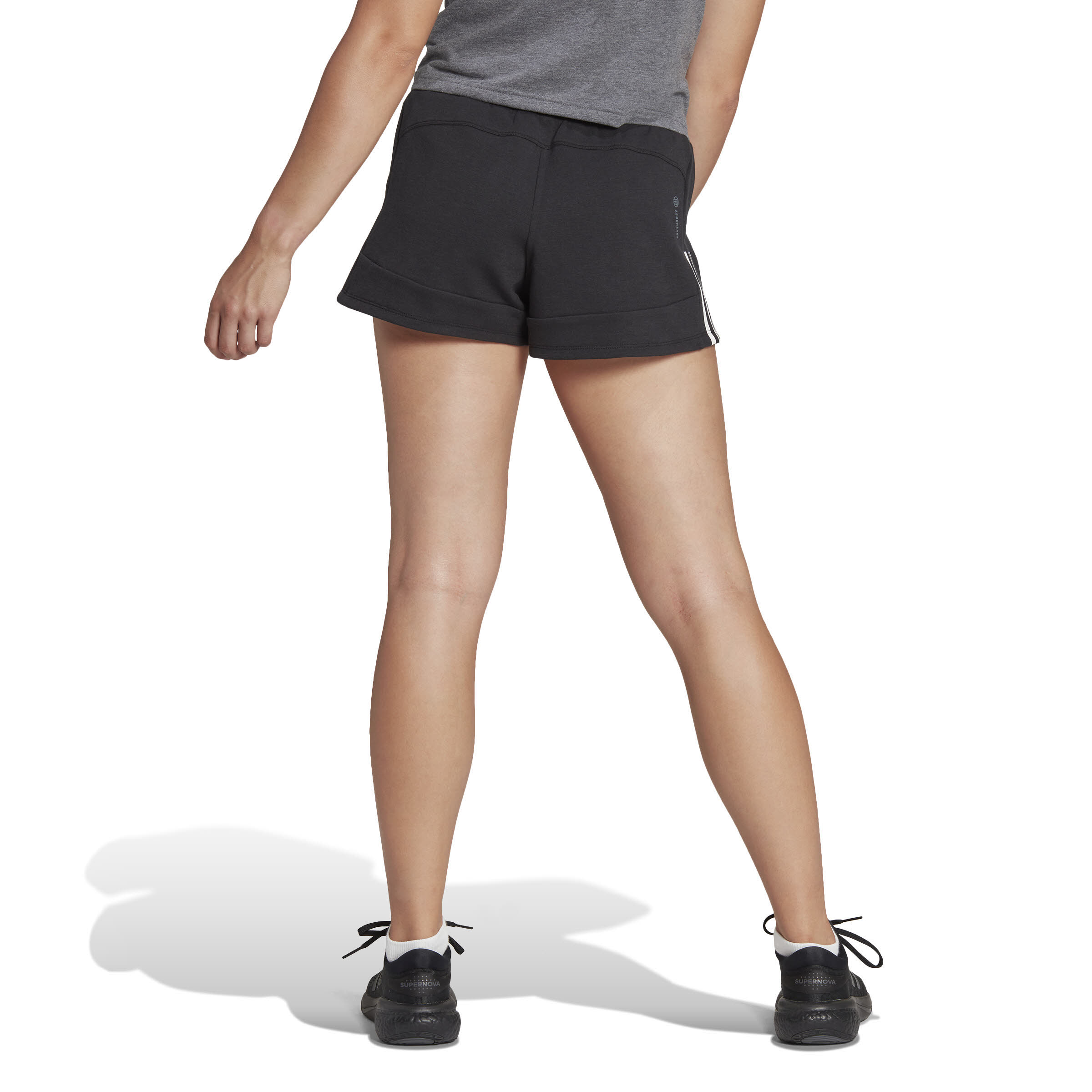 adidas Train Cotton 3-Streifen Pacer Damen Shorts kurze Hose schwarz