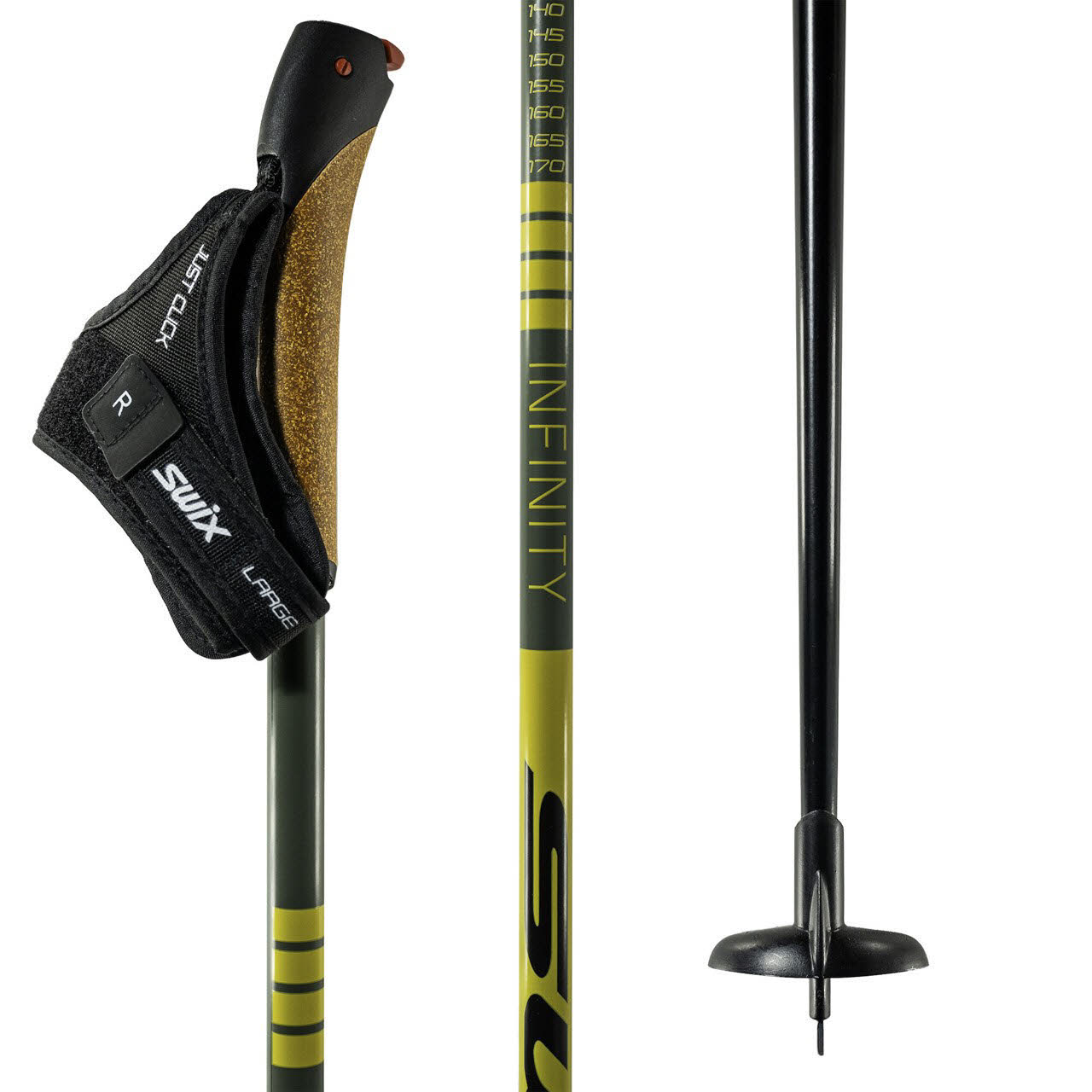 Swix Infinity Just Click Alu Langlaufstock Skatingstock Clickschlaufe schwarz NEU