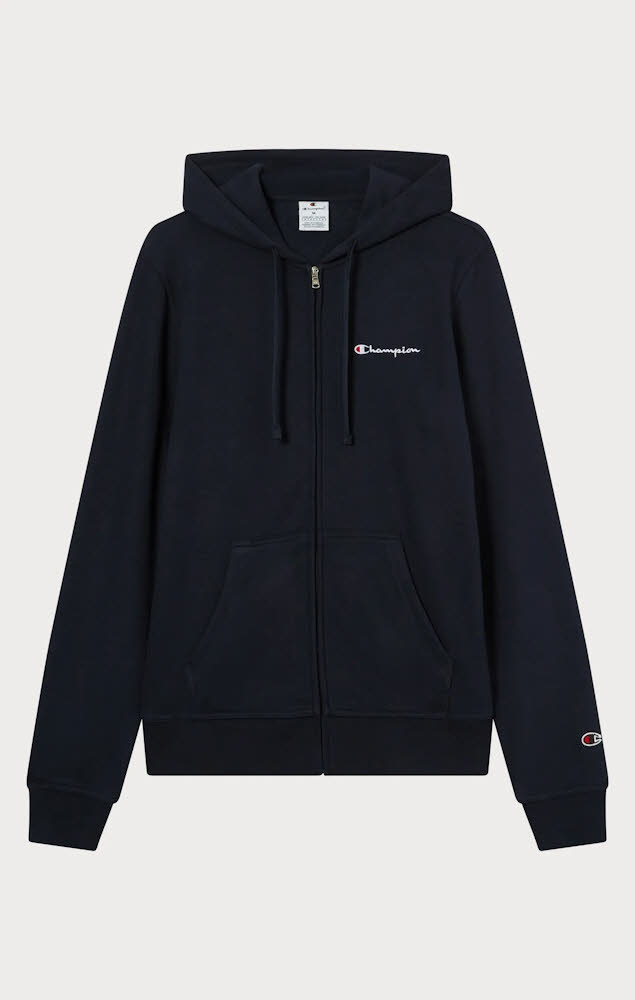 Champion Full Zip Hoodie Sweatshirt Herren Weste Kapuzenjacke dunkelblau