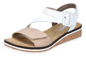 Rieker FSK Damen Sandalen Keilsandaletten weiß