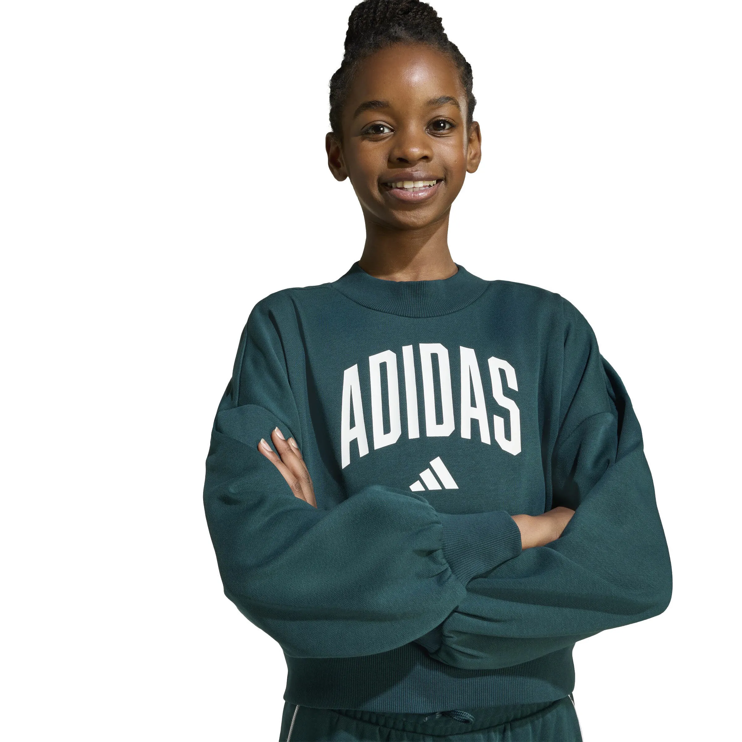 adidas Future Icons bauchfreies Mädchen Sweatshirt blau