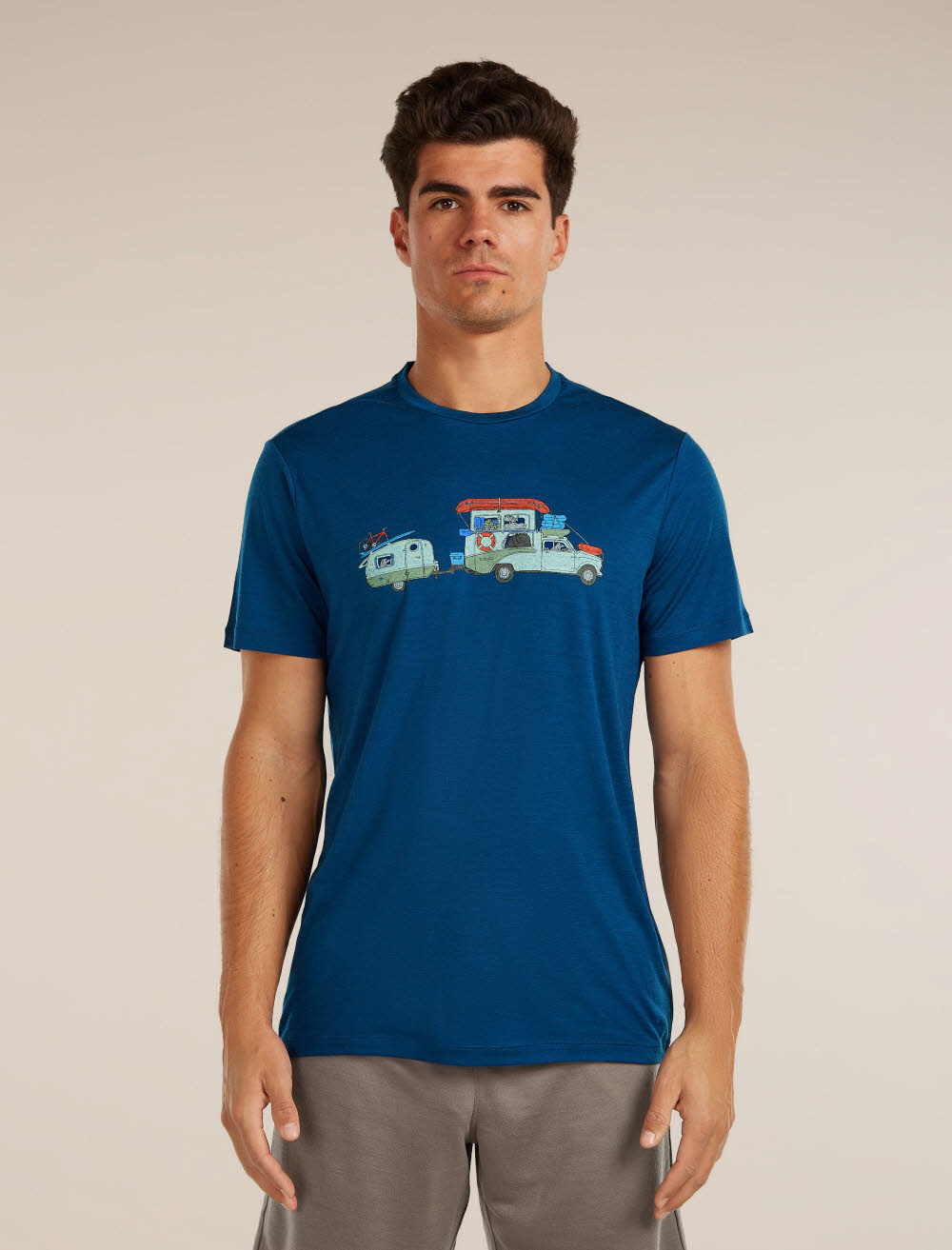 Icebreaker Merino 150 Tech Lite SS Tee Transportage Herren T-Shirt Funktionsshirt blau