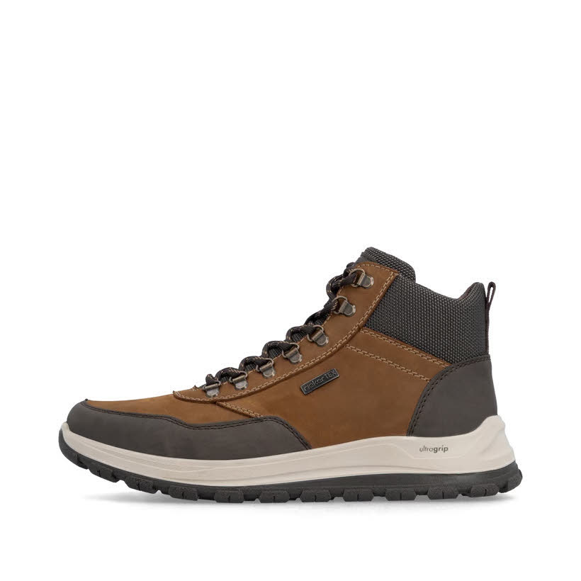 Rieker Herren Stiefelette Kurzstiefel Schnürstiefel moro/noce