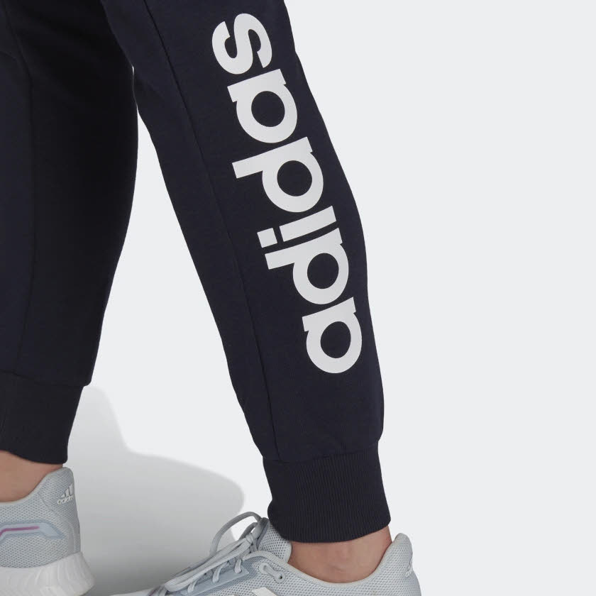 adidas W LIN FT C Damen ESSENTIAL slim fit Jogginghose Trainingshose schwarz