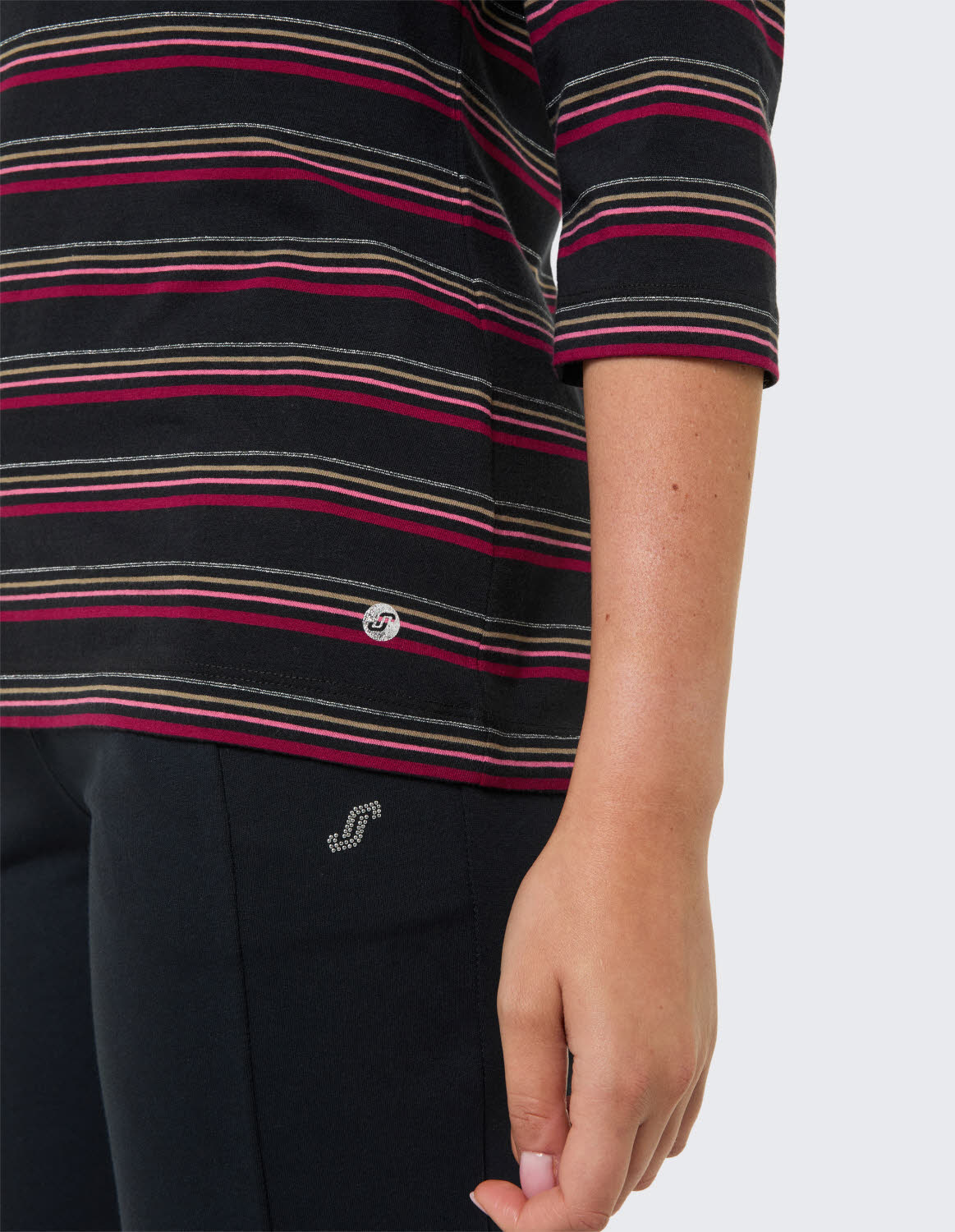 VENICE BEACH DA GINA 3/4 Arm Shirt Damen shirt langarm schwarrz/motley stripes
