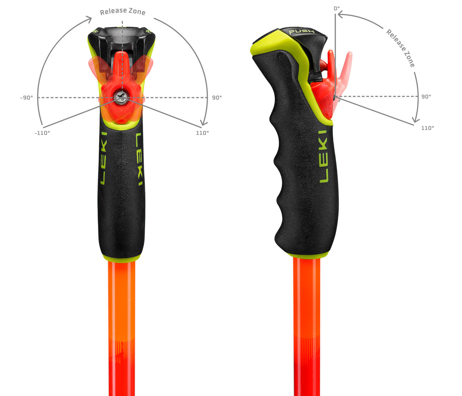Leki Wyldbird TR Unisex Skistöcke Ski Poles orange/gelb