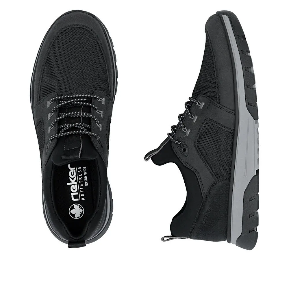 Rieker HWK Herren Halbschuhe Slipper schwarz