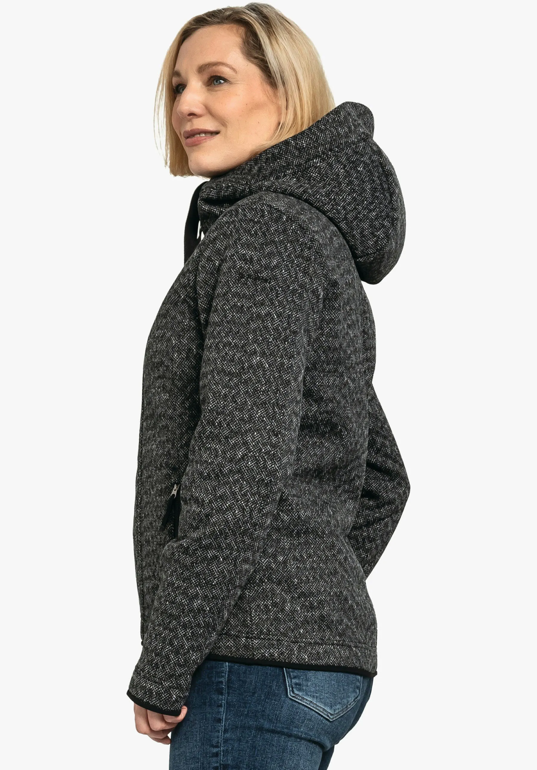 Schöffel Aurora L Damen Fleecejacke Kapuzenjacke schwarz