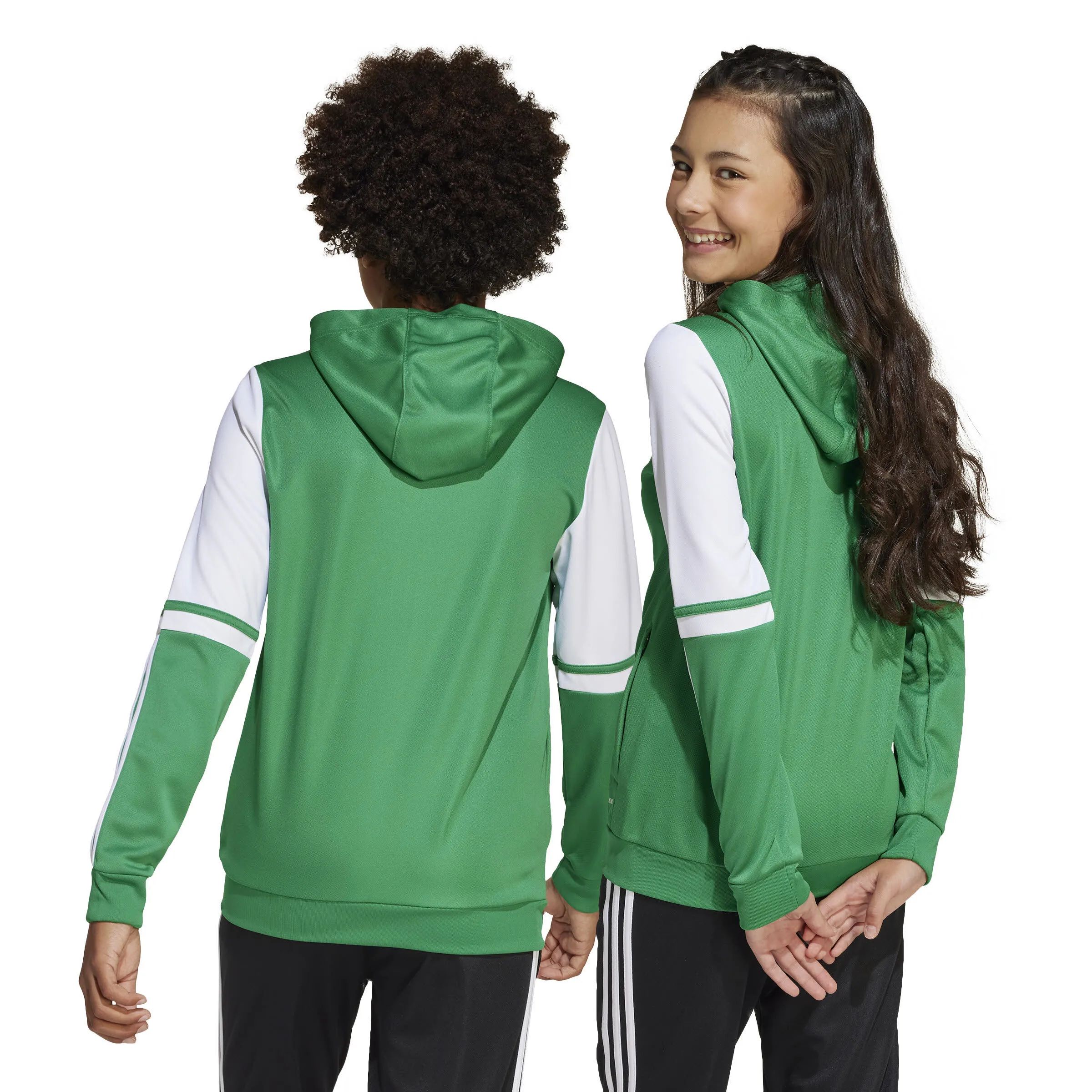 adidas Squadra 25 Kids Kapuzenjacke Trainingsjacke Kinder grün weiß
