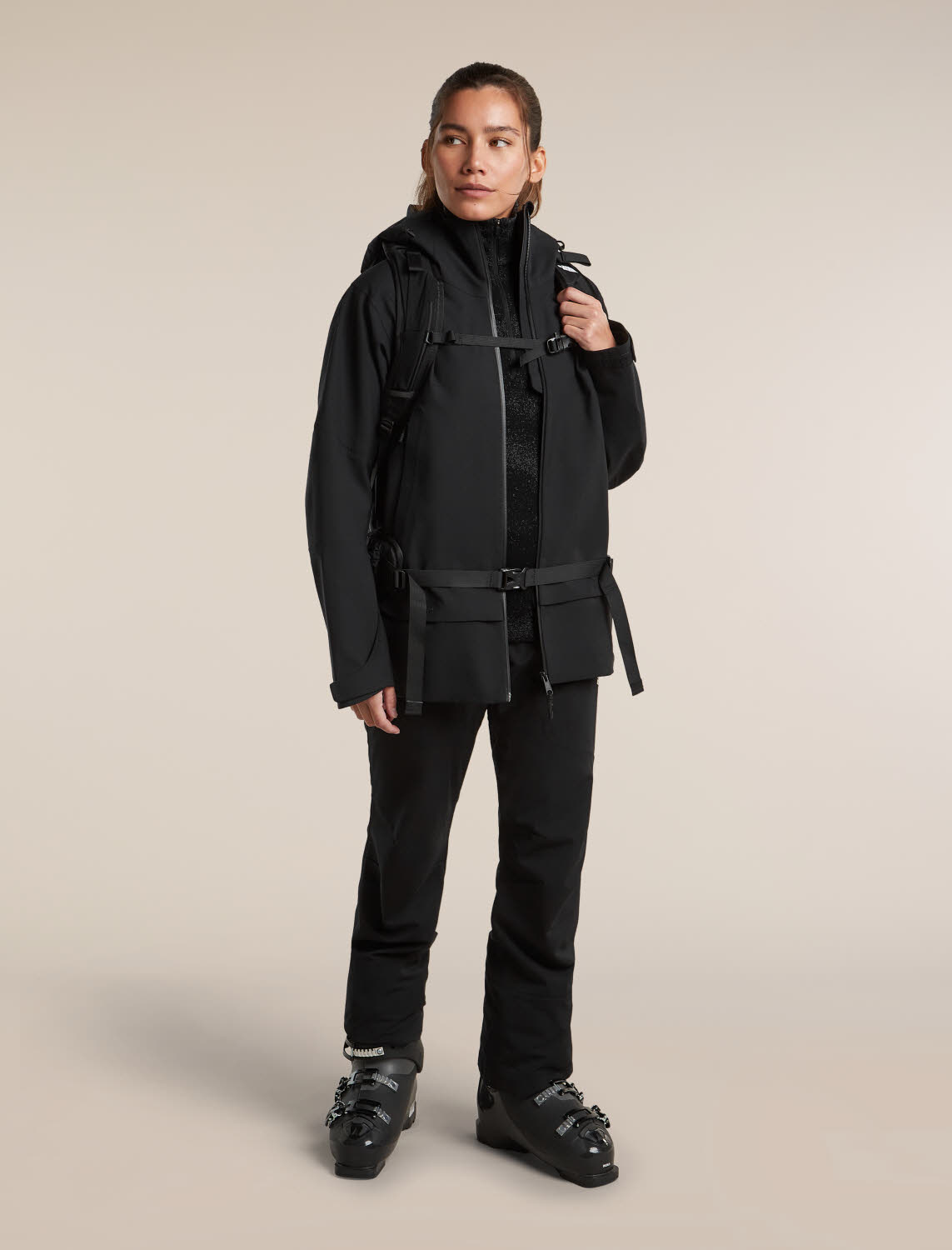 ICEBREAKER Women M 260 Tech Vertex LS HZ Chillwave Damen Skirolli schwarz