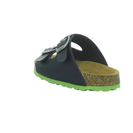Longo Pantoletten Jungen Schnallenschuh blau NEU