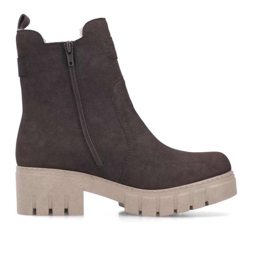 Rieker Damen Stiefel Stiefeletten Kurzstiefel mit Reißverschluss braun
