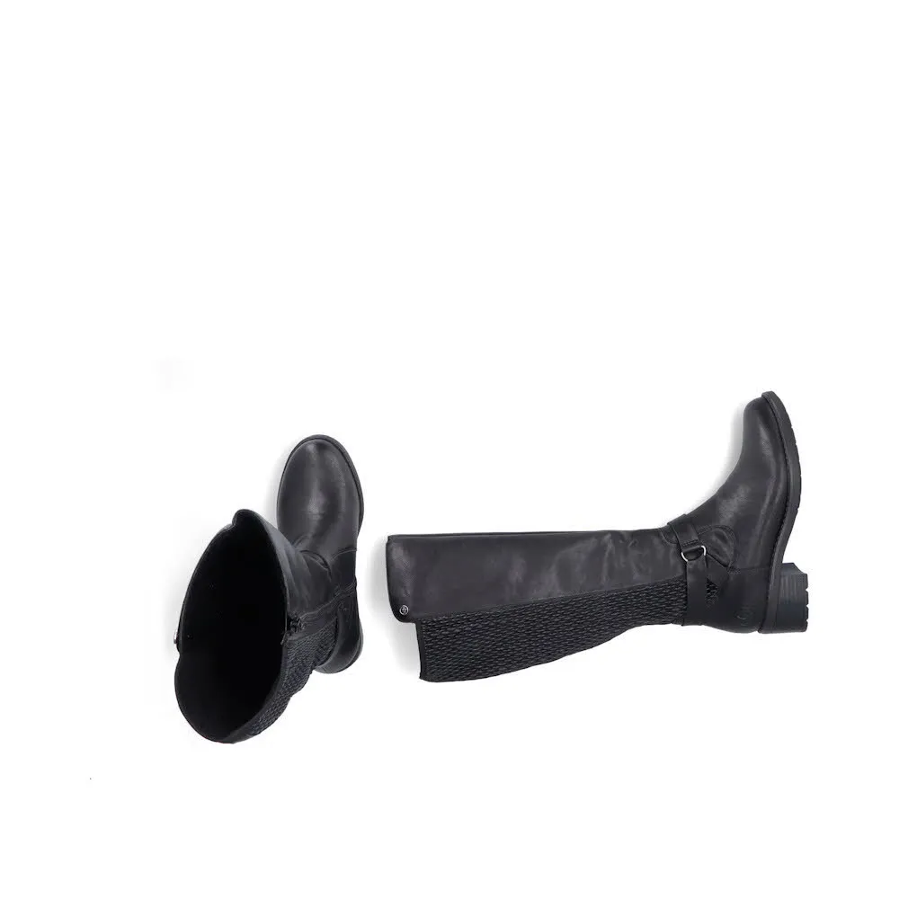 Rieker Hochschaftstiefel Damen Freizeitstiefel Stiefelette schwarz