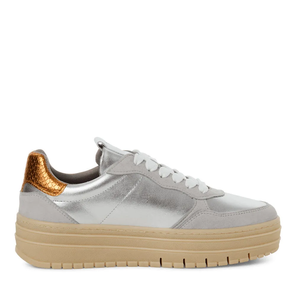 Tamaris Damen Lace-up Sneaker Halbschuhe silber