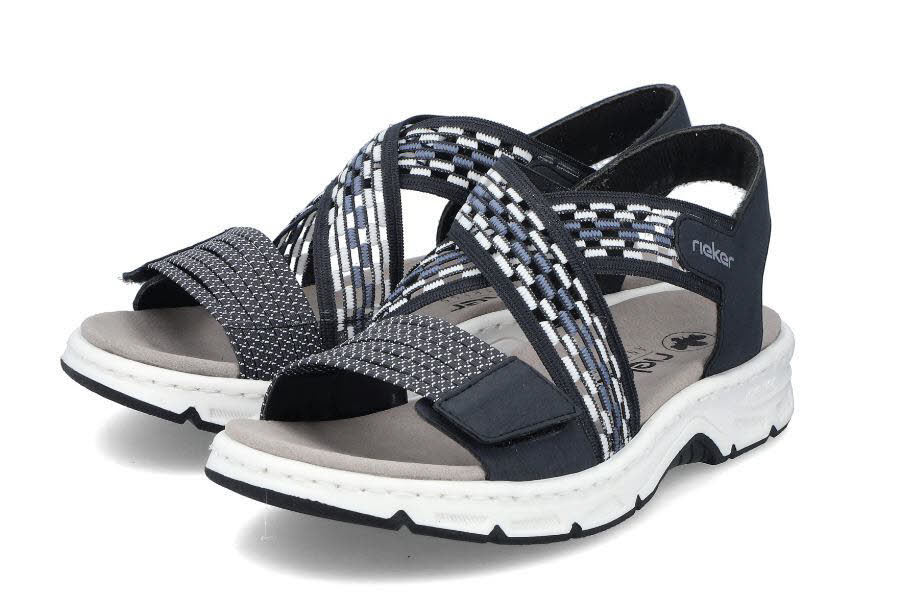 rieker Damen Trekkingsandale Sandalette blau