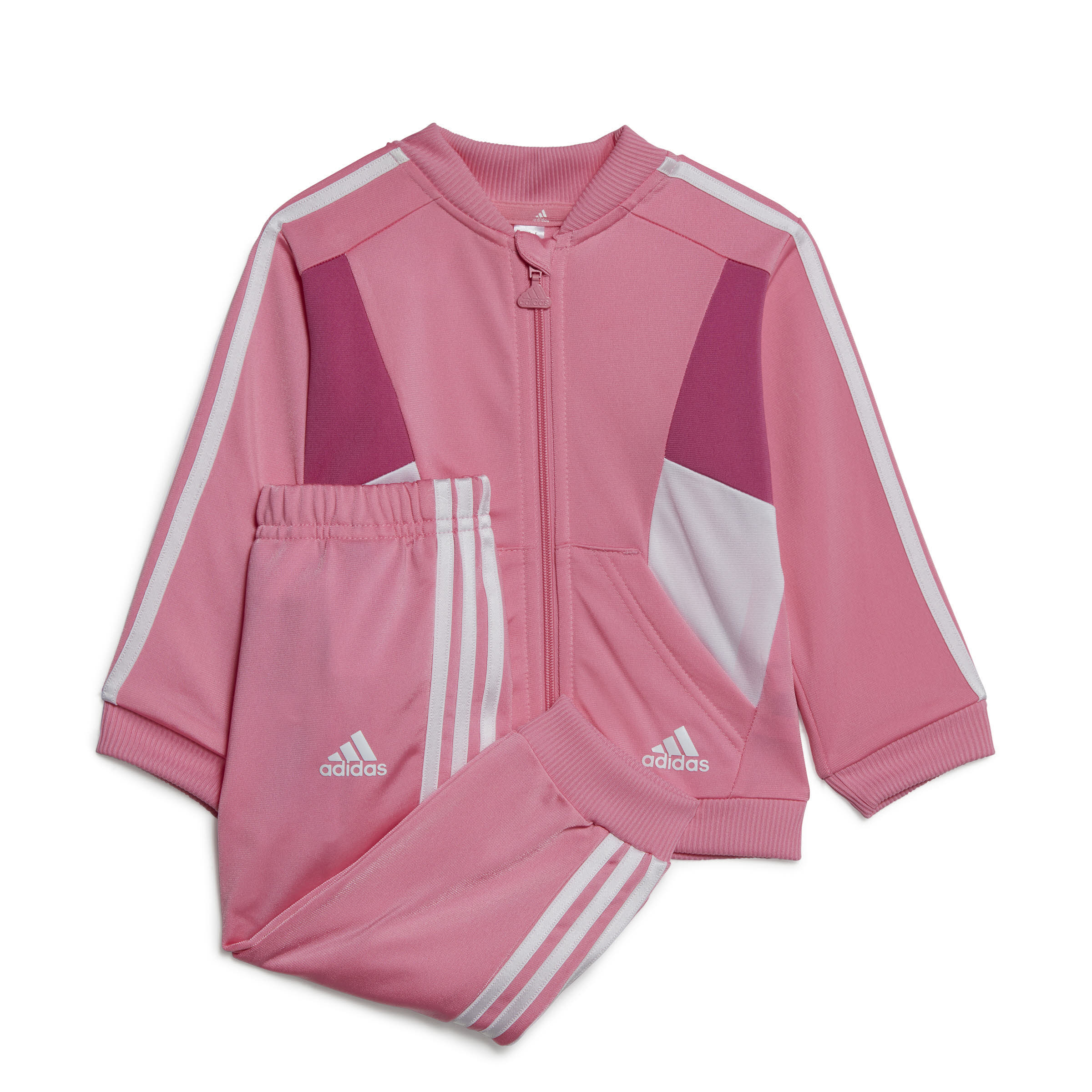 adidas Colorblock Shiny Mädchen Jogginganzug Trainingsanzug rosa