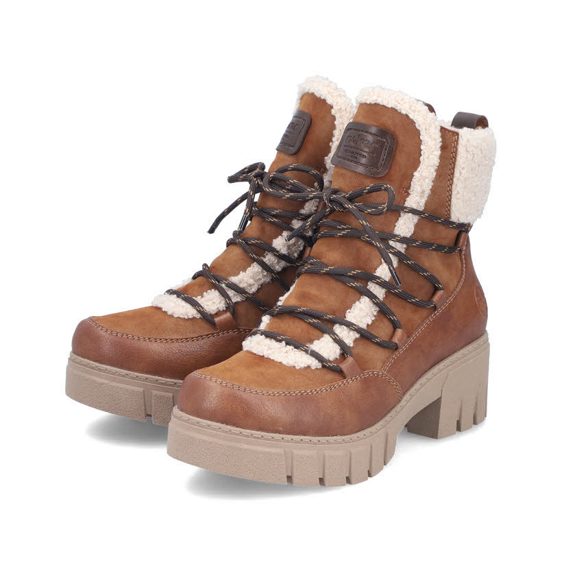 Rieker Damen Stiefelette Kurzstiefel zimt/reh/beige/kastanie