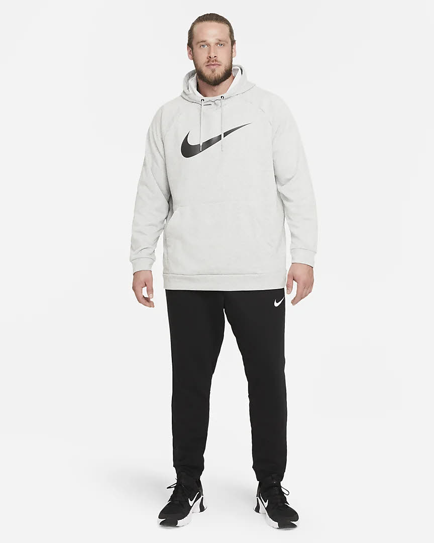 Nike DRI-FIT MEN'S PULLOVER Sportswear Herren Hoodie Kapuzenpullover Grau NEU