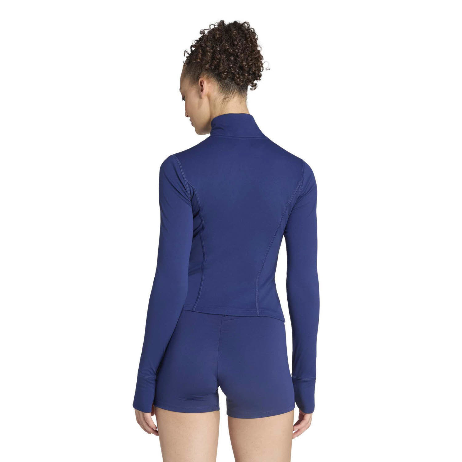 adidas 3-Stripes Studio Zip Through Damen Trainingsjacke Polyesterjacke blau