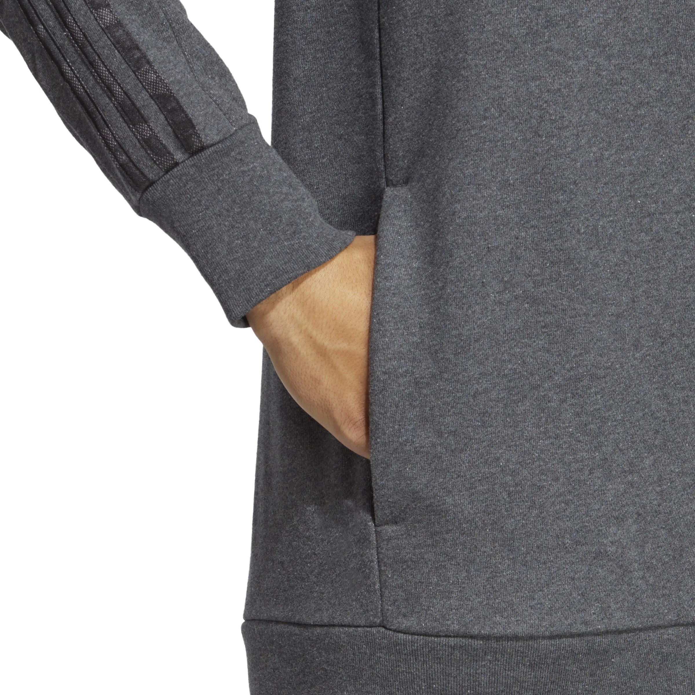 adidas M 3S FT FZ HD Herren Kapuzenjacke Trainingsweste grau NEU