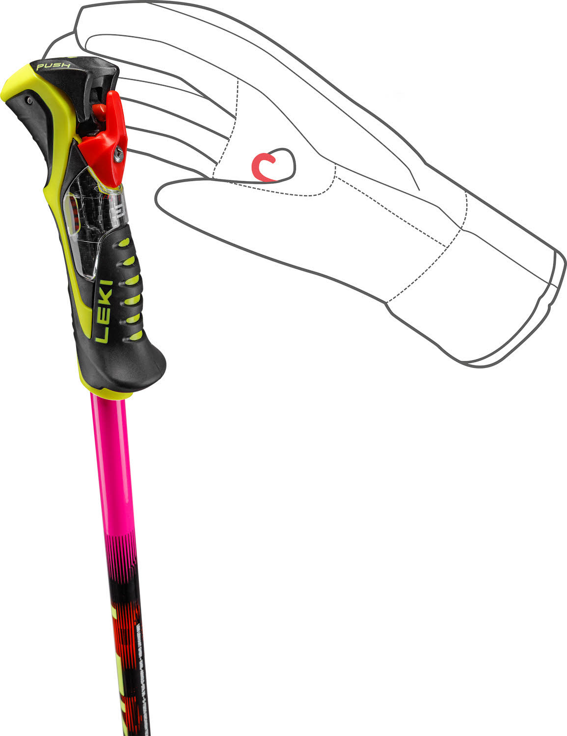 Leki Venom SL TR Unisex Skistöcke Ski Poles pink/orange