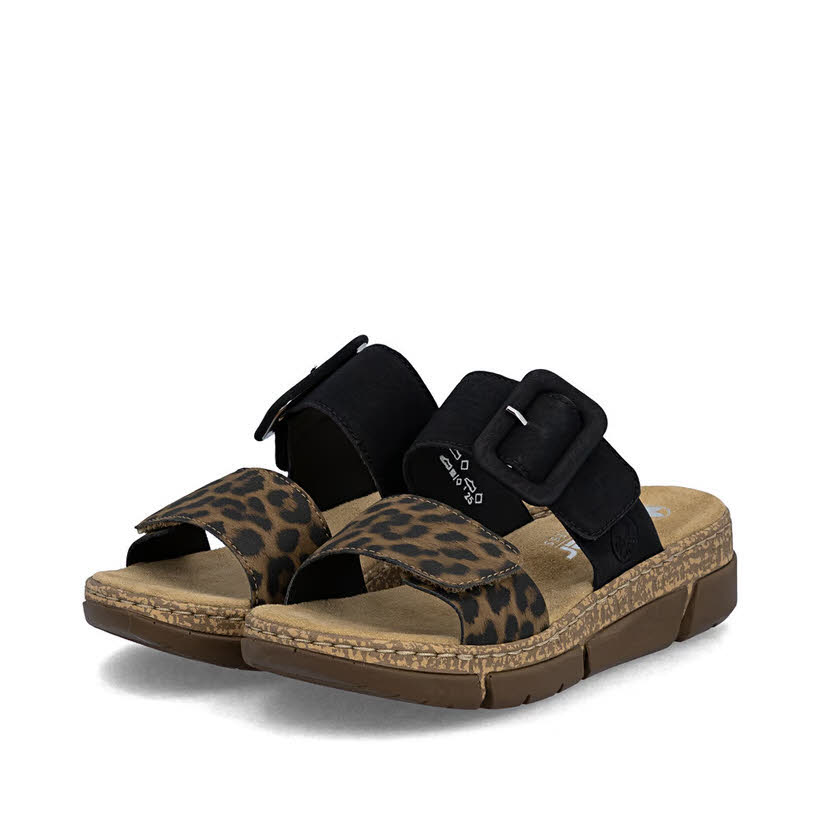Rieker Damen Pantolette Sandale braun